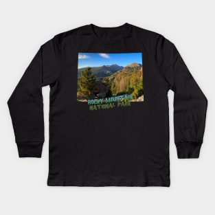 Colorado State Outline (Rocky Mountain National Park) Kids Long Sleeve T-Shirt